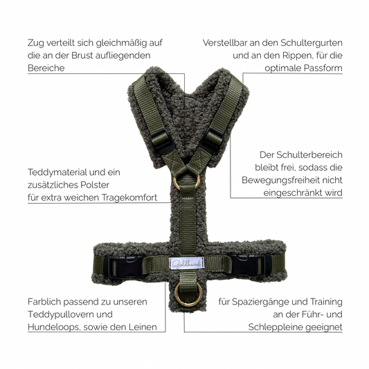 Hundegeschirr PURE Teddy moos