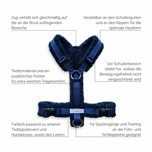 Hundegeschirr Teddy dunkelblau