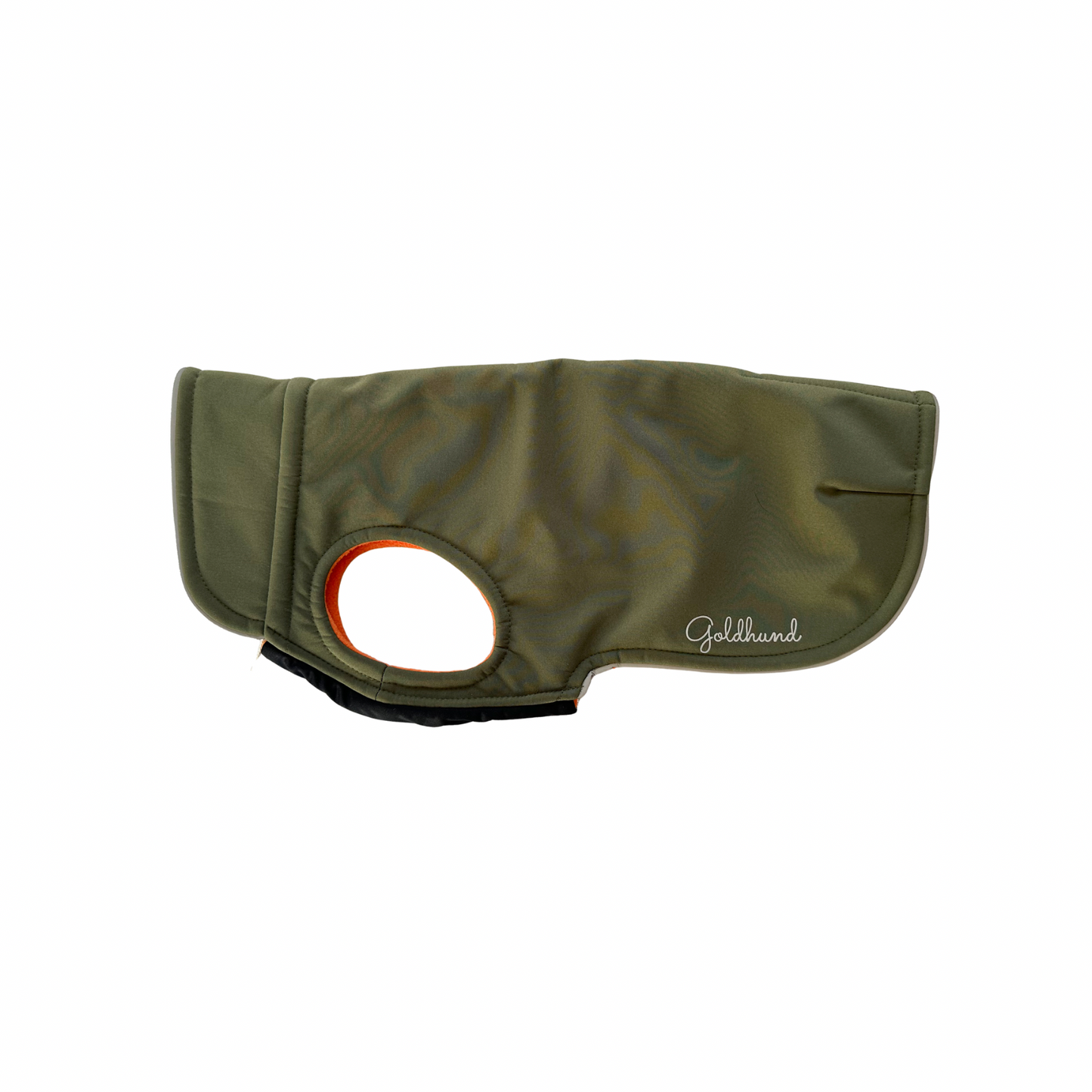 SALE warmer Hundemantel CosyShell warm khaki / orange, Gr. 4, altes Label