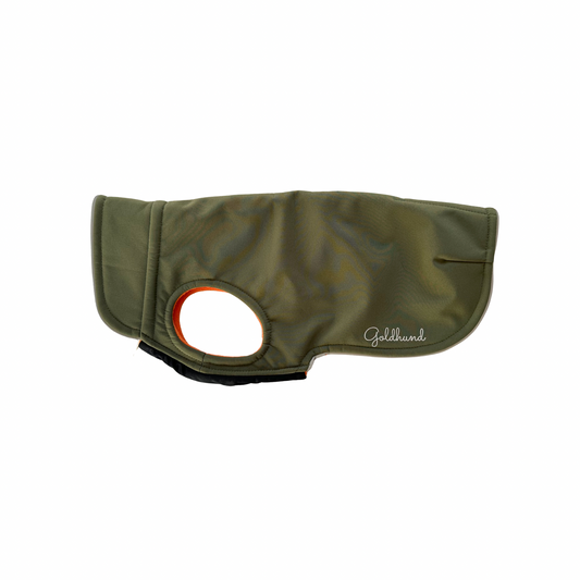 SALE warmer Hundemantel CosyShell warm khaki / orange, Gr. 4, altes Label