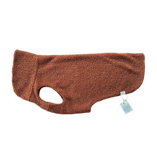 SALE CosyShirt warm Teddy cognac, Gr 13, Tunnelzug leicht wellig - (1)