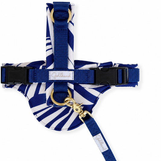 Hundegeschirr CARE blue Leaves