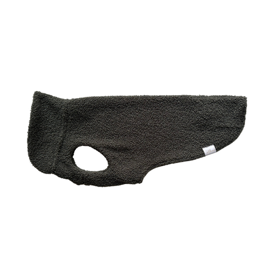 SALE Hundepullover CosyShirt stay warm Teddy moosgrün Gr 7, Seiten über den Oberschenkeln eingekürzt (Dackel)
