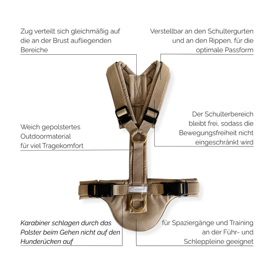Hundegeschirr CARE outdoor beige
