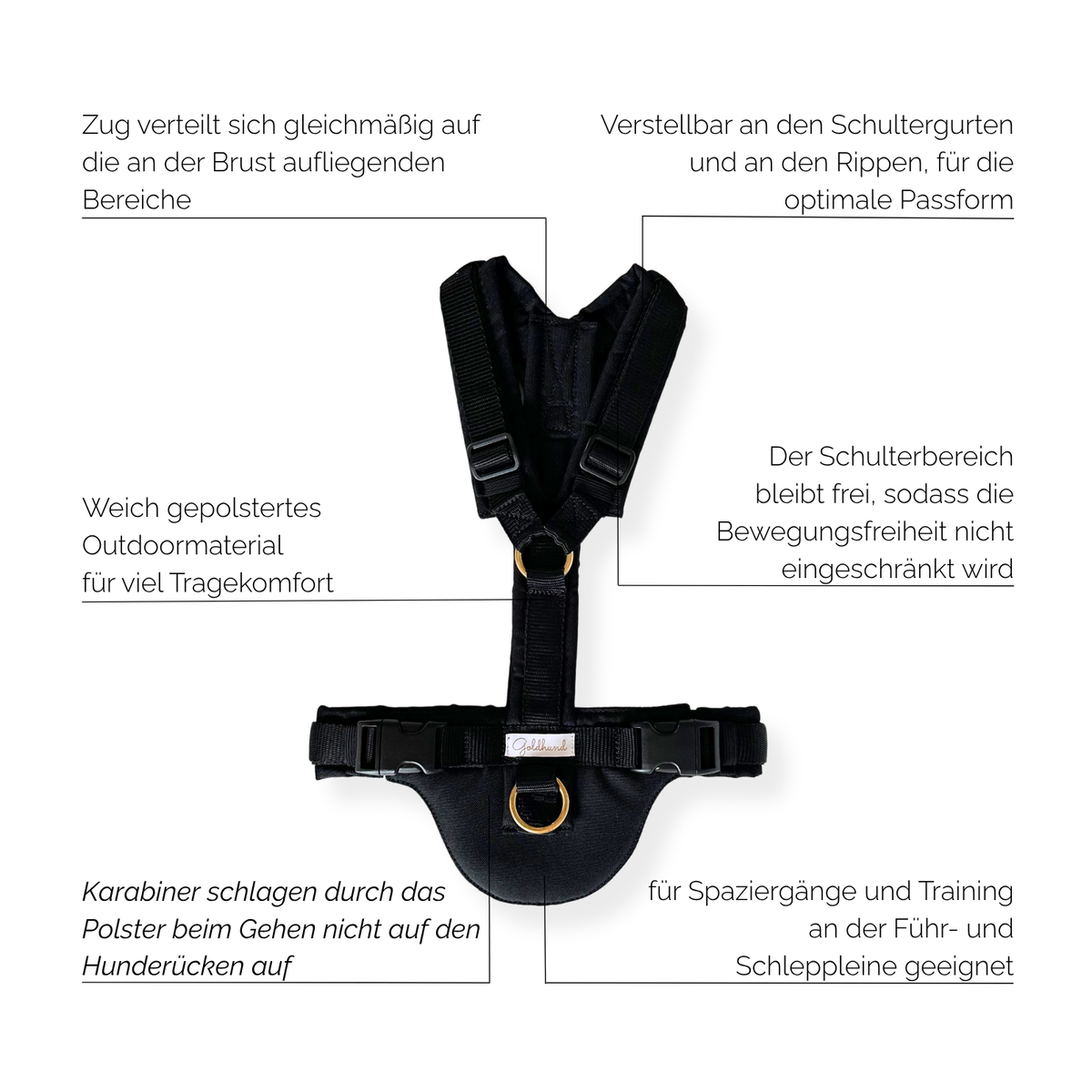 Hundegeschirr CARE outdoor schwarz