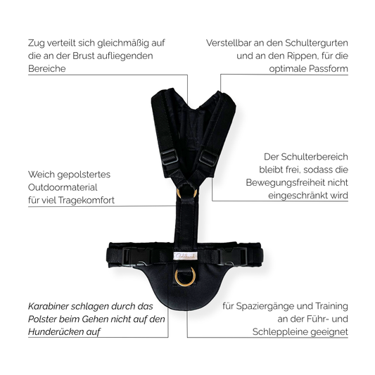 Hundegeschirr CARE outdoor schwarz