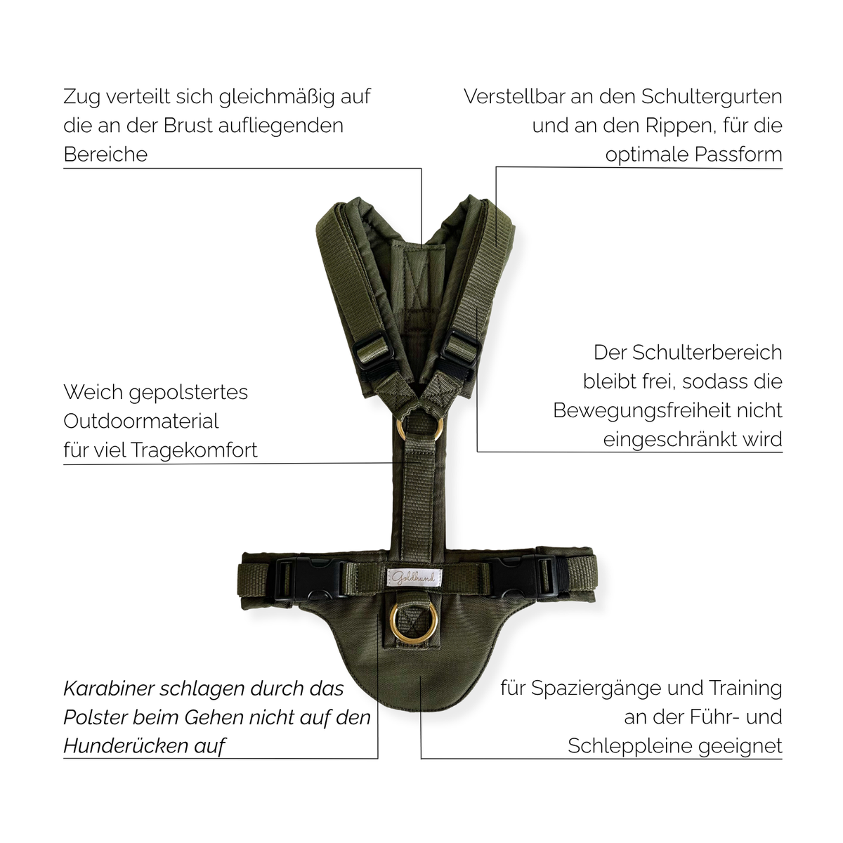 Hundegeschirr CARE Outdoor moos