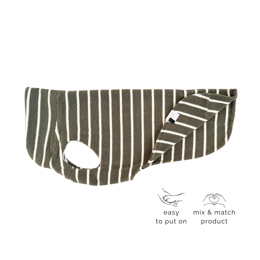 Hundebademantel CosyShirt dry moos stripes