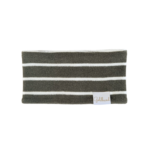 Hundeloop Frottee dry stripes moos