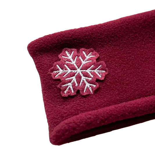 Hundeloop Fleece dark cherry red Schneeflocke