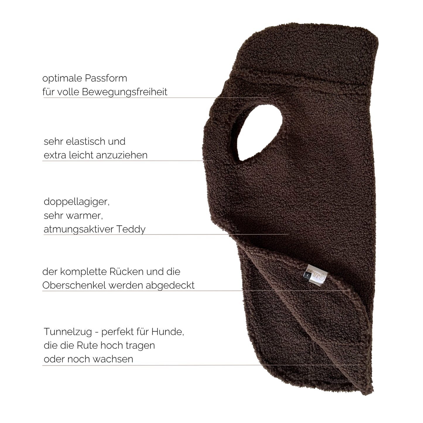 Hundepullover CosyShirt stay warm Teddy dunkelbraun