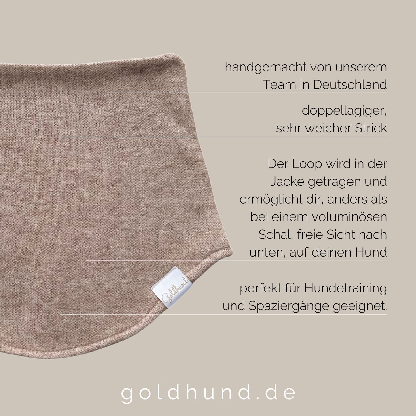 Loopschal für Menschen CosyLoop Strick zimt