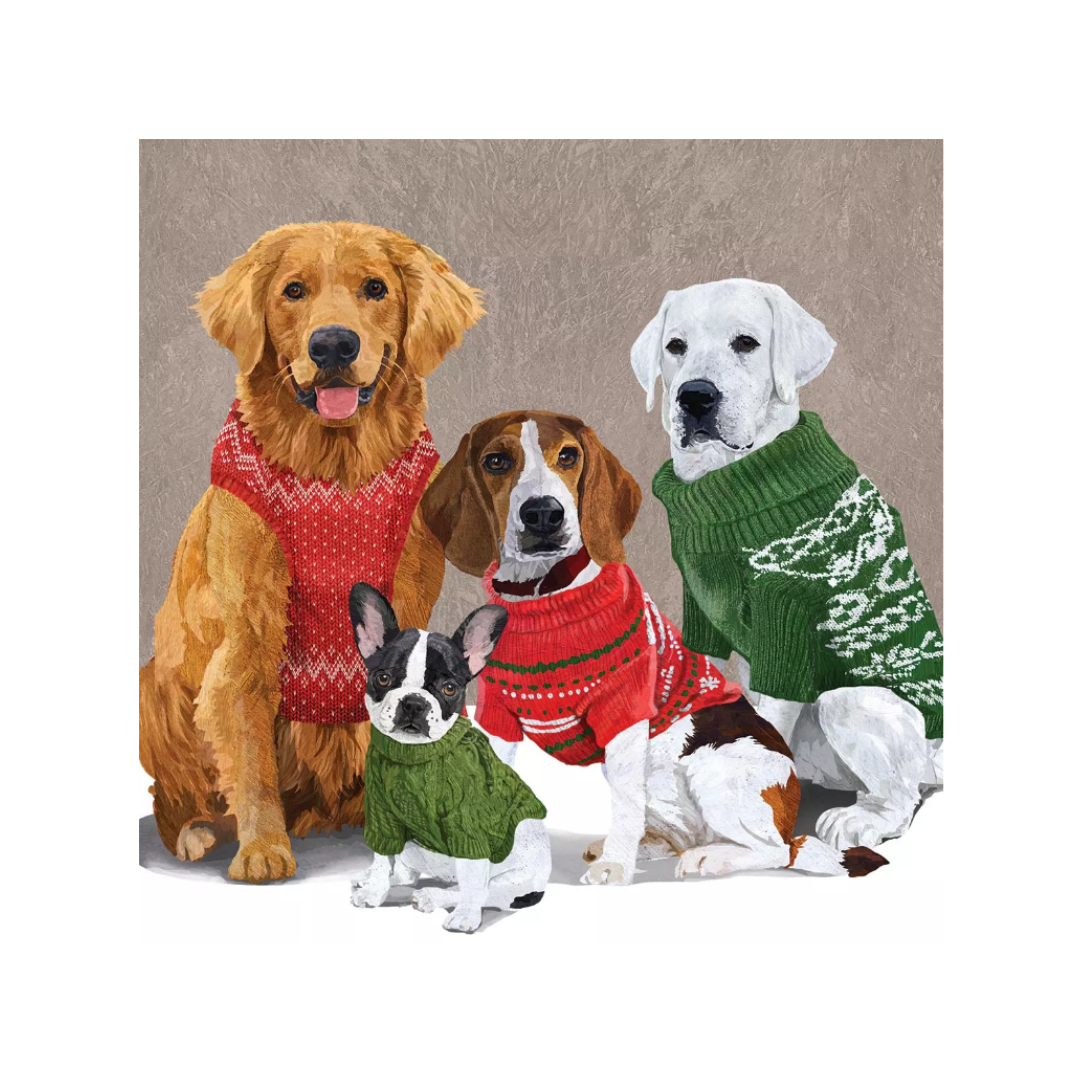 Weihnachtsservietten Sweater dogs
