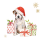 Weihnachtsserviette Terrier und Geschenke
