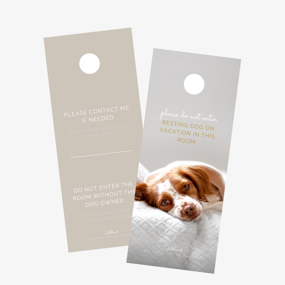 Reisen mit Hund: Türschild für Hotels